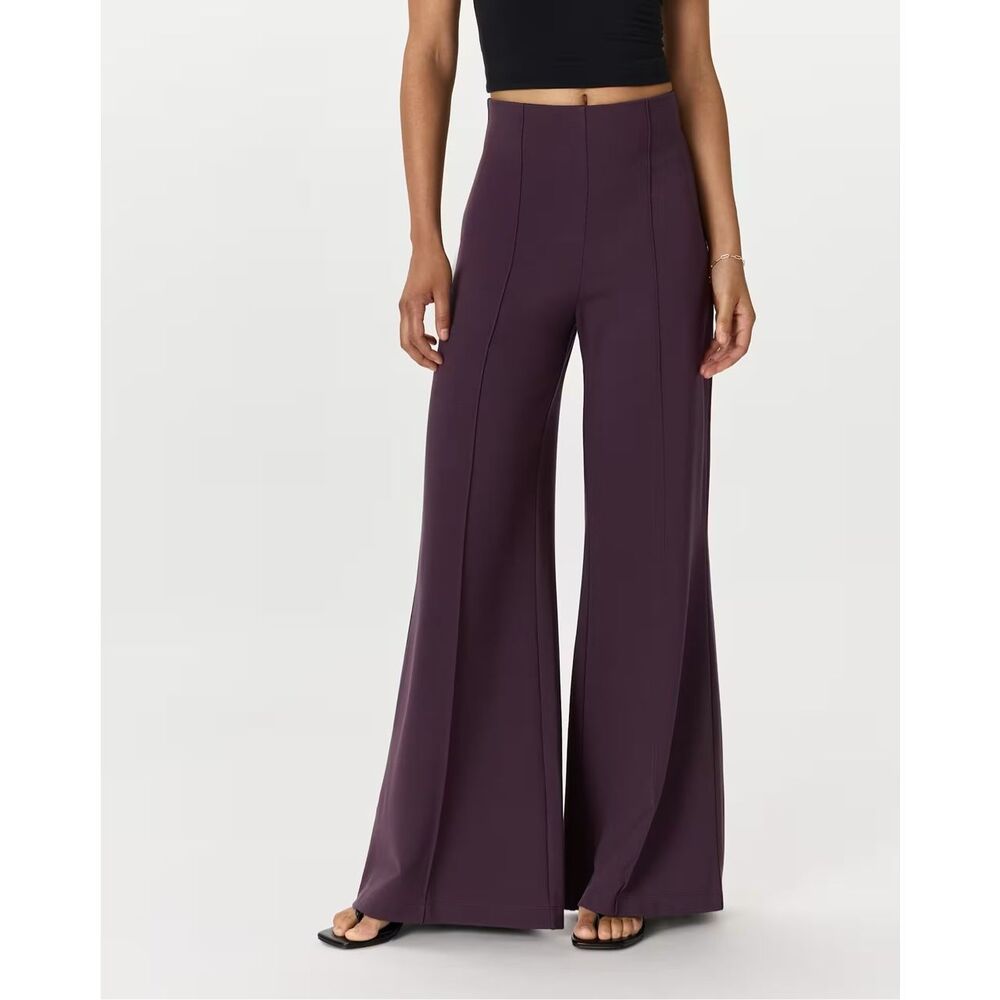 Quince Ultra-Stretch Ponte Super Wide Leg Pants Dark Orchid Purple Size XL